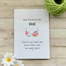 Load image into Gallery viewer, Good Friends Are Like Bras Pack of Four Cards