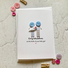 Load image into Gallery viewer, Congratulations on the birth of your Baby Girl Card