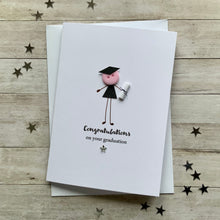 Load image into Gallery viewer, Graduation Button Person Card