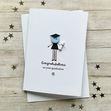 Load image into Gallery viewer, Graduation Button Person Card