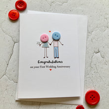 Load image into Gallery viewer, Congratulations on your First Wedding Anniversary Card