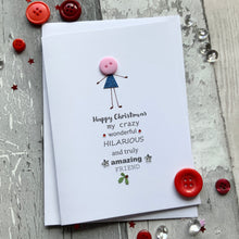 Load image into Gallery viewer, Happy Christmas My Crazy Wonderful Friend Pack of Four Christmas Cards