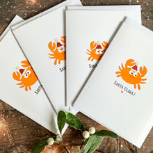 Load image into Gallery viewer, Santa Claws Crab  Pack of Four Christmas Cards
