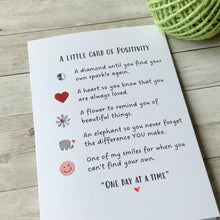 Load image into Gallery viewer, A Little Card Of Positivity Handmade Positive Greeting & Encouragement Card