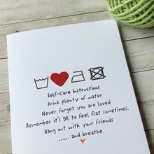 Load image into Gallery viewer, Self-Care Instructions Card