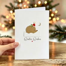 Load image into Gallery viewer, Winter Wishes Hedgehog Card