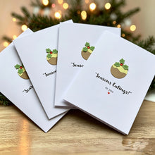 Load image into Gallery viewer, Seasons Eatings Pack of Four Christmas Cards