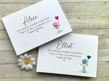 Load image into Gallery viewer, Personalised Lovely Friend Birthday Card | Handmade UK Card