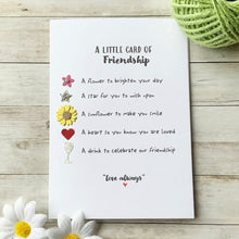 Load image into Gallery viewer, friendship greeting card styled on neutral background perfect for sending love to a friend