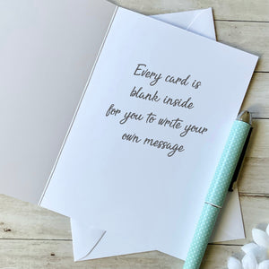 Inside of Handmade Thinking of You Card with Blank Space