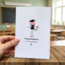 Load image into Gallery viewer, Graduation Button Person Card