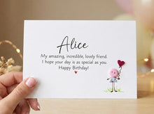 Load image into Gallery viewer, Personalised Lovely Friend Birthday Card | Handmade UK Card