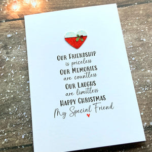 Our Friendship Is Priceless, Friend Christmas Card