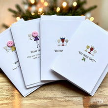 Load image into Gallery viewer, Gin &amp; Prosecco Pack of Four Christmas Cards