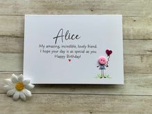 Load image into Gallery viewer, Personalised Lovely Friend Birthday Card | Handmade UK Card