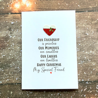 Our Friendship Is Priceless, Friend Christmas Card