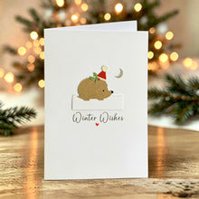 Load image into Gallery viewer, Winter Wishes Hedgehog Card