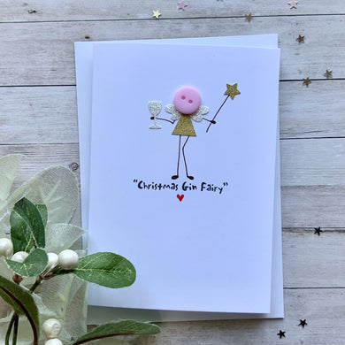 Christmas Gin Fairy Card - Personalised