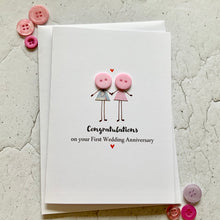 Load image into Gallery viewer, Congratulations on your First Wedding Anniversary Card