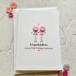 First Wedding Anniversary Card- Personalised