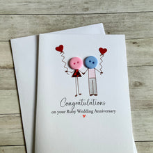 Load image into Gallery viewer, Congratulations on your Ruby Wedding Anniversary Card