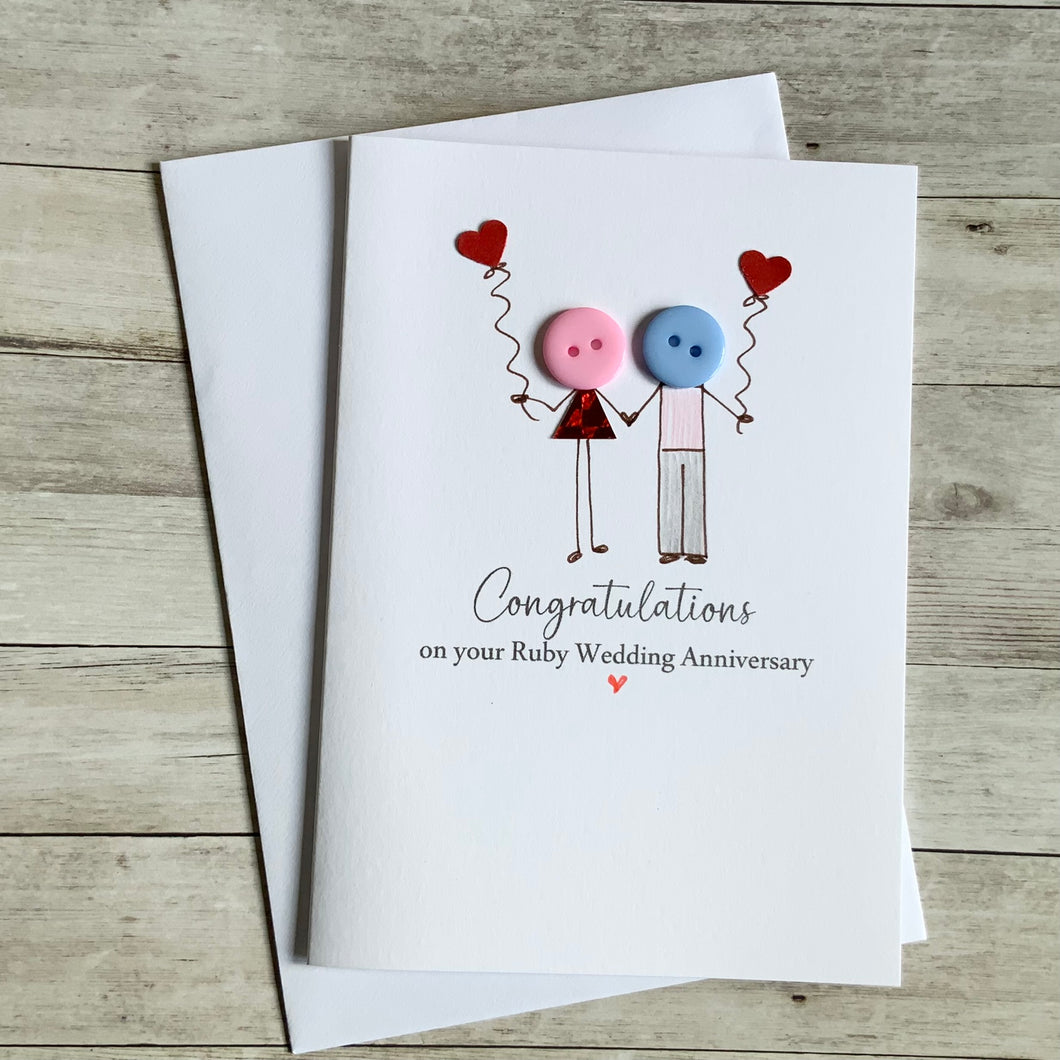 Congratulations on your Ruby Wedding Anniversary Card