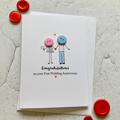 Congratulations on your First Wedding Anniversary Card