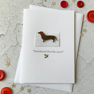 Dachshund Thru The Snow Card