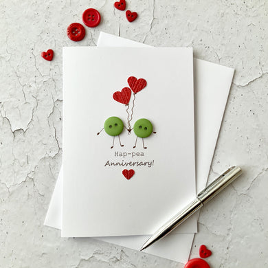 Hap-Pea Anniversary Card - Personalised