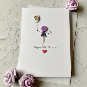 Happy 50th Birthday card - Personalised