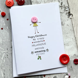 Mixed Friends Pack of Four Christmas Cards