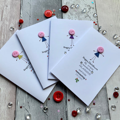 Happy Christmas My Crazy Wonderful Friend Pack of Four Christmas Cards