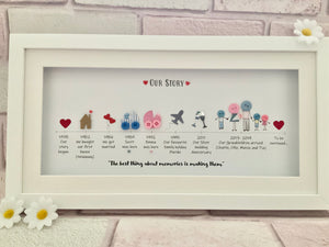 Our Story Button Family Frame (Landscape)