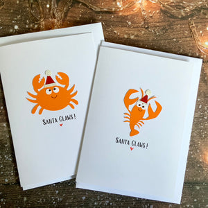Santa Claws Mixed  Pack of Four Christmas Cards