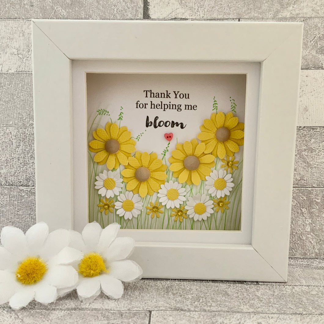 Thank You For Helping Me Bloom Sunflower Mini Frame
