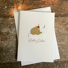 Load image into Gallery viewer, Winter Wishes Hedgehog Card