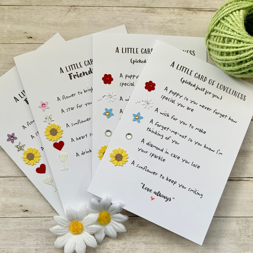 Little Cards Of Friendship & Loveliness Pack of Four Cards