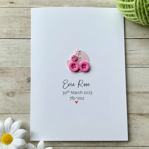 New Baby Girl - Personalised Card