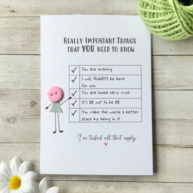 Really Important Things Card