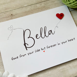 Gone From Your Side Pet Name Card