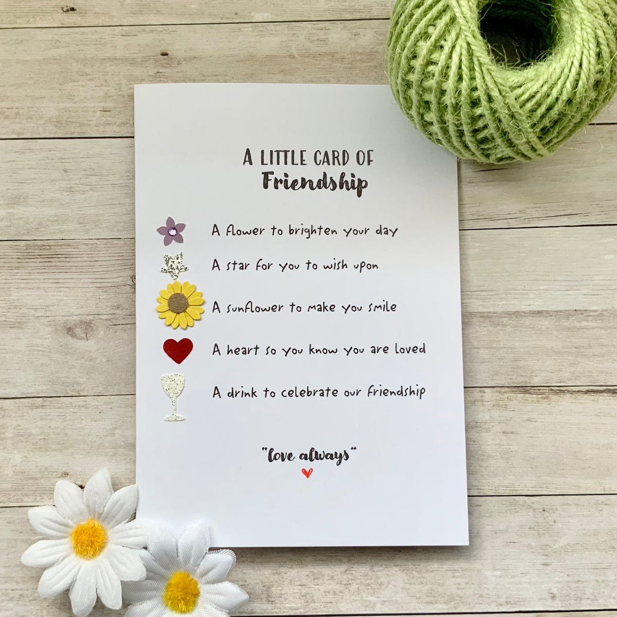 Little Card Of Friendship Pack of Four Cards – Made By Jennie