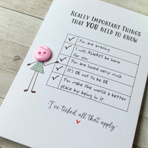 Really Important Things Card