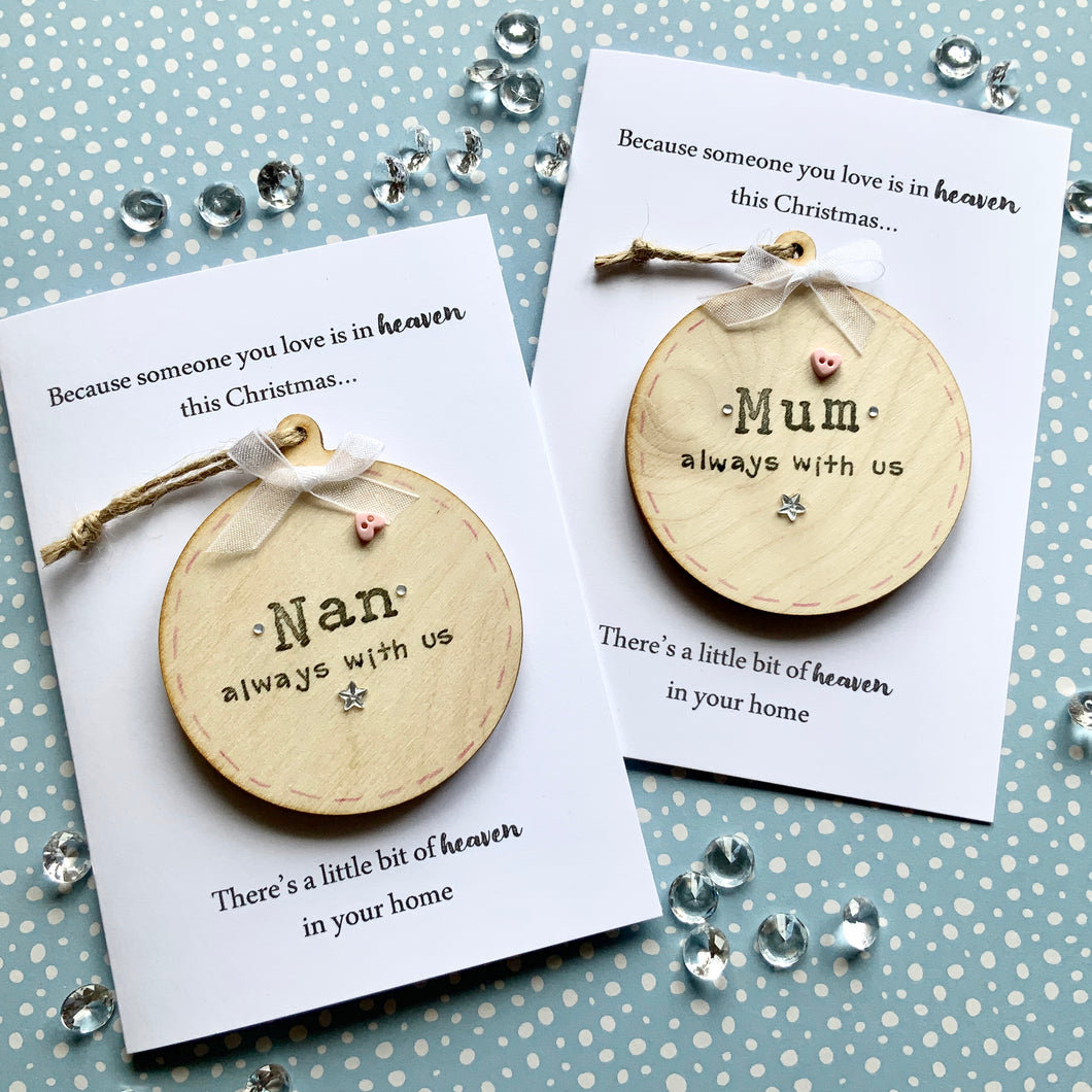 Wooden Bauble Personalised Card