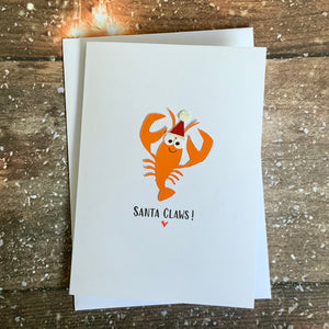Santa Claws Lobster  Pack of Four Christmas Cards