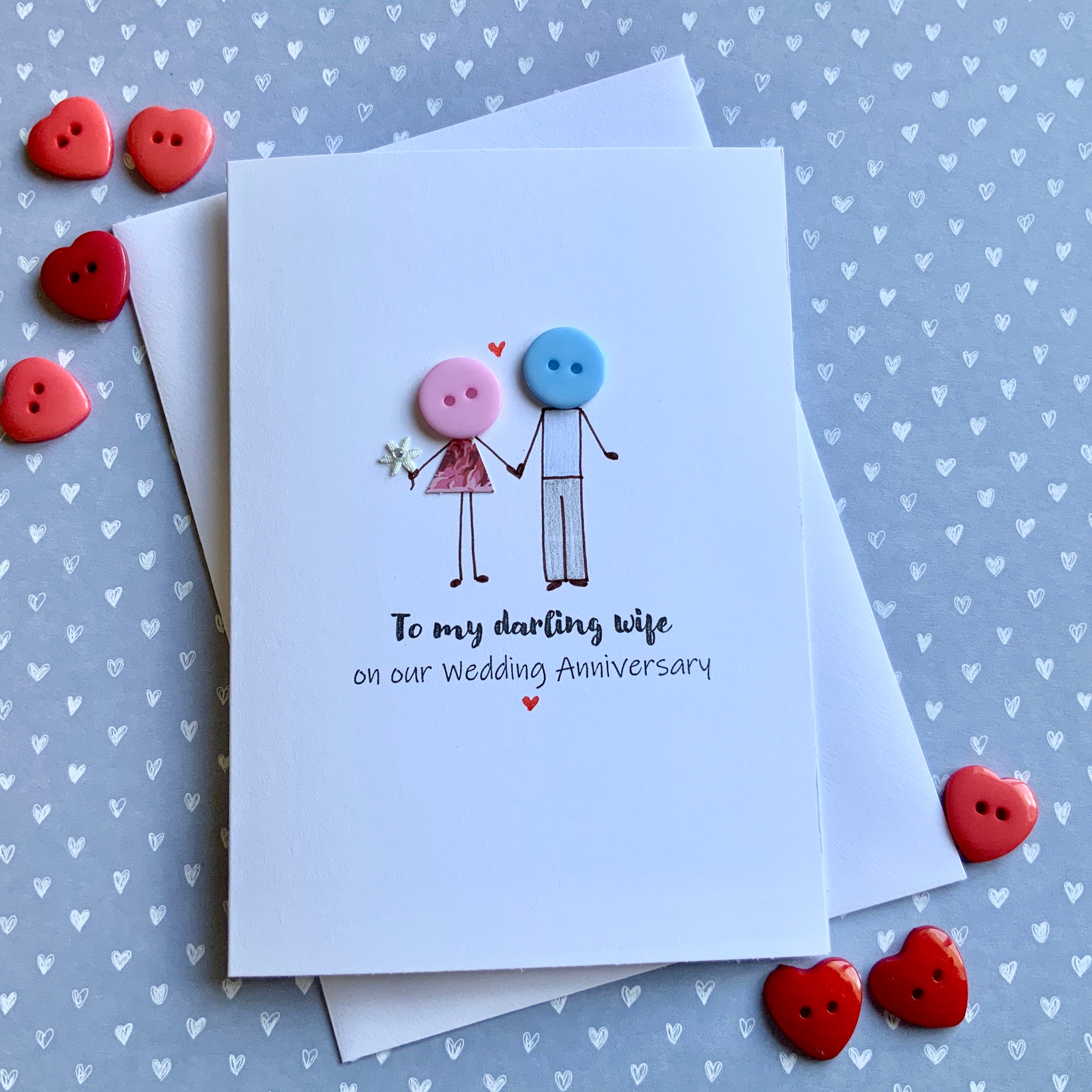 "To My Darling Fiancee" Anniversary Card – Love Theme, With Envelope, By Pickture-This